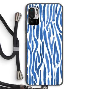 CaseCompany Blauwe nerven: Xiaomi Redmi Note 10 5G Transparant Hoesje met koord