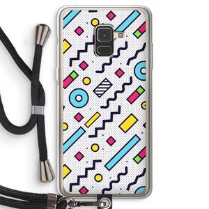 CaseCompany 8-bit N°8: Samsung Galaxy A8 (2018) Transparant Hoesje met koord