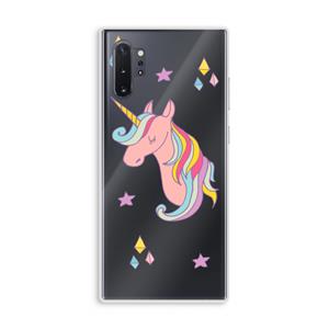 CaseCompany Roze eenhoorn: Samsung Galaxy Note 10 Plus Transparant Hoesje