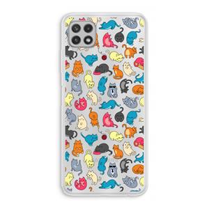 CaseCompany Kleurrijke katten: Samsung Galaxy A22 4G Transparant Hoesje
