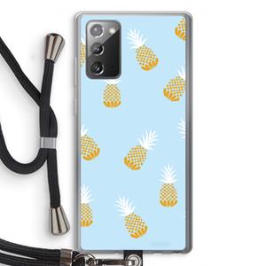 CaseCompany Ananasjes: Samsung Galaxy Note 20 / Note 20 5G Transparant Hoesje met koord
