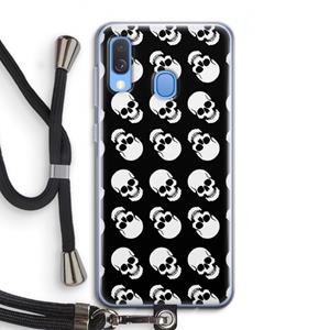 CaseCompany Musketon Skulls: Samsung Galaxy A40 Transparant Hoesje met koord