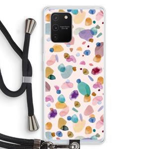 CaseCompany Terrazzo Memphis Pink: Samsung Galaxy S10 Lite Transparant Hoesje met koord