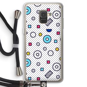 CaseCompany 8-bit N°9: Samsung Galaxy A8 (2018) Transparant Hoesje met koord