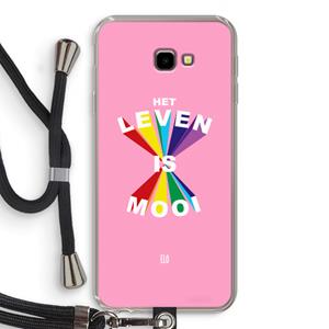CaseCompany Het Leven Is Mooi: Samsung Galaxy J4 Plus Transparant Hoesje met koord