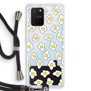 CaseCompany Spiegeleitjes: Samsung Galaxy S10 Lite Transparant Hoesje met koord