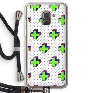 CaseCompany 8-bit N°10: Samsung Galaxy A8 (2018) Transparant Hoesje met koord