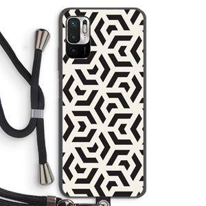 CaseCompany Crazy pattern: Xiaomi Redmi Note 10 5G Transparant Hoesje met koord