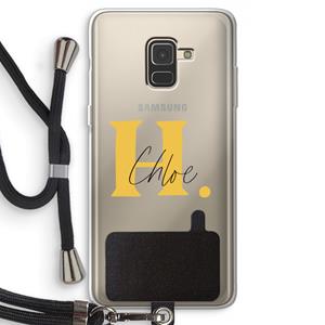 CaseCompany Amber Script: Samsung Galaxy A8 (2018) Transparant Hoesje met koord