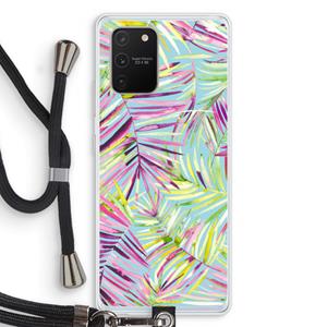CaseCompany Tropical Palms Blue: Samsung Galaxy S10 Lite Transparant Hoesje met koord