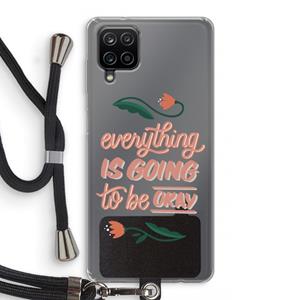 CaseCompany Optimistic flower girl: Samsung Galaxy A12 Transparant Hoesje met koord