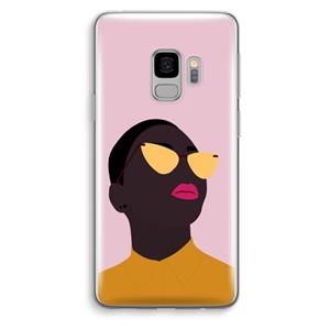 CaseCompany Yellow glasses: Samsung Galaxy S9 Transparant Hoesje