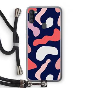 CaseCompany Memphis Shapes Pink: Samsung Galaxy A11 Transparant Hoesje met koord