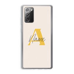 CaseCompany Amber Script: Samsung Galaxy Note 20 / Note 20 5G Transparant Hoesje