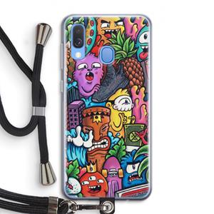 CaseCompany Vexx Mixtape: Samsung Galaxy A40 Transparant Hoesje met koord