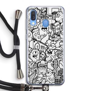 CaseCompany Vexx City #2: Samsung Galaxy A40 Transparant Hoesje met koord