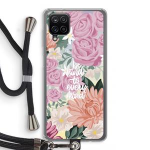 CaseCompany Kindness matters: Samsung Galaxy A12 Transparant Hoesje met koord
