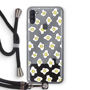 CaseCompany Spiegeleitjes: Samsung Galaxy A11 Transparant Hoesje met koord