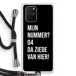 CaseCompany Da ziede van hier - Zwart: Samsung Galaxy S10 Lite Transparant Hoesje met koord