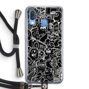 CaseCompany Vexx Black City : Samsung Galaxy A40 Transparant Hoesje met koord