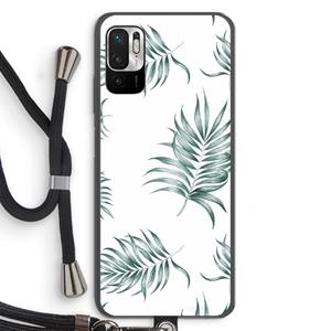 CaseCompany Simple leaves: Xiaomi Redmi Note 10 5G Transparant Hoesje met koord