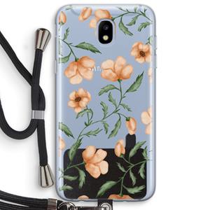 CaseCompany Peachy flowers: Samsung Galaxy J5 (2017) Transparant Hoesje met koord
