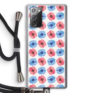 CaseCompany Klaproosjes: Samsung Galaxy Note 20 / Note 20 5G Transparant Hoesje met koord