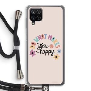 CaseCompany Happy days: Samsung Galaxy A12 Transparant Hoesje met koord
