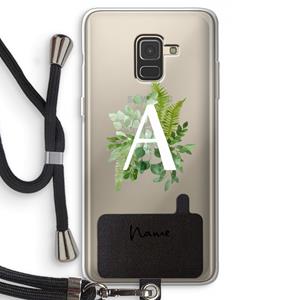 CaseCompany Green Brush: Samsung Galaxy A8 (2018) Transparant Hoesje met koord