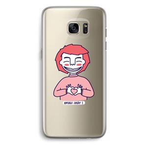 CaseCompany Hartje: Samsung Galaxy S7 Edge Transparant Hoesje