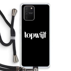 CaseCompany Topwijf Zwart: Samsung Galaxy S10 Lite Transparant Hoesje met koord