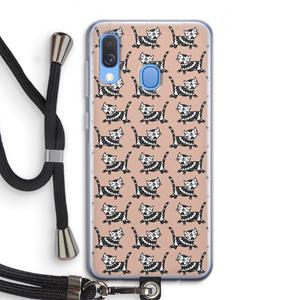 CaseCompany Zwarte poes: Samsung Galaxy A40 Transparant Hoesje met koord