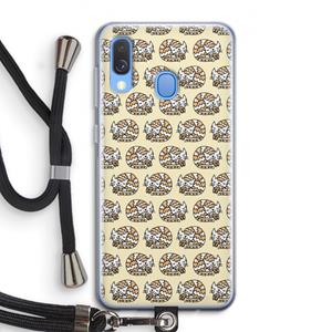 CaseCompany Slapende poes: Samsung Galaxy A40 Transparant Hoesje met koord