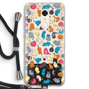 CaseCompany Kleurrijke katten: Xiaomi Redmi 5 Transparant Hoesje met koord