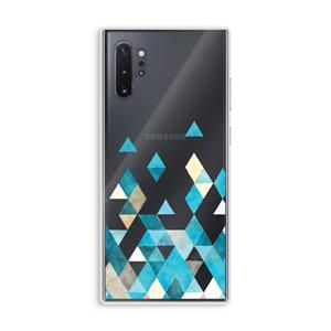 CaseCompany Gekleurde driehoekjes blauw: Samsung Galaxy Note 10 Plus Transparant Hoesje