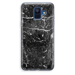 CaseCompany Zwart marmer: Samsung Galaxy A6 (2018) Transparant Hoesje