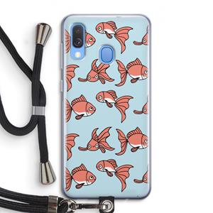 CaseCompany Blub: Samsung Galaxy A40 Transparant Hoesje met koord
