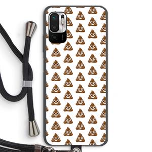 CaseCompany Poop emoji: Xiaomi Redmi Note 10 5G Transparant Hoesje met koord