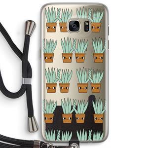 CaseCompany Sansevieria: Samsung Galaxy S7 Edge Transparant Hoesje met koord