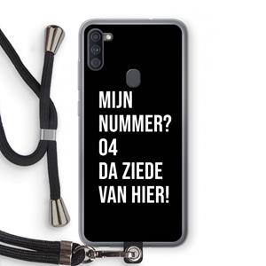 CaseCompany Da ziede van hier - Zwart: Samsung Galaxy A11 Transparant Hoesje met koord
