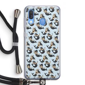 CaseCompany Zeemeermin: Samsung Galaxy A40 Transparant Hoesje met koord