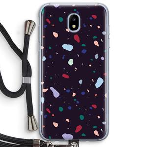 CaseCompany Dark Rounded Terrazzo: Samsung Galaxy J5 (2017) Transparant Hoesje met koord