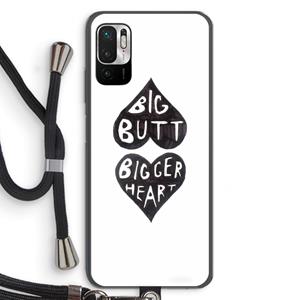 CaseCompany Big butt bigger heart: Xiaomi Redmi Note 10 5G Transparant Hoesje met koord