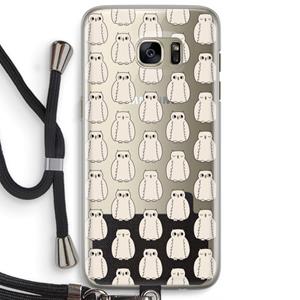 CaseCompany Uilen: Samsung Galaxy S7 Edge Transparant Hoesje met koord