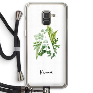 CaseCompany Green Brush: Samsung Galaxy A8 (2018) Transparant Hoesje met koord