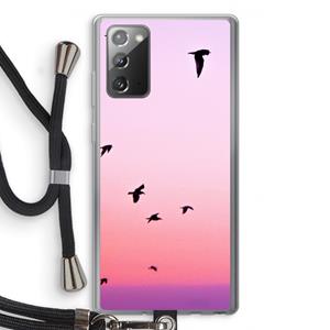 CaseCompany Fly away: Samsung Galaxy Note 20 / Note 20 5G Transparant Hoesje met koord