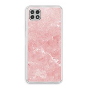 CaseCompany Roze marmer: Samsung Galaxy A22 4G Transparant Hoesje