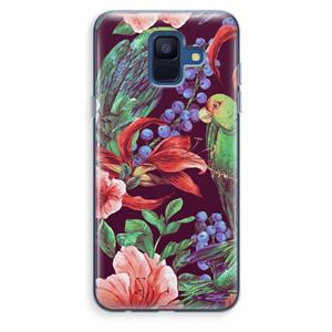 CaseCompany Papegaaien: Samsung Galaxy A6 (2018) Transparant Hoesje