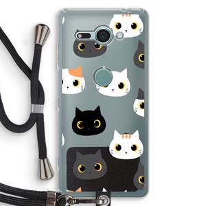CaseCompany Katten: Sony Xperia XZ2 Compact Transparant Hoesje met koord