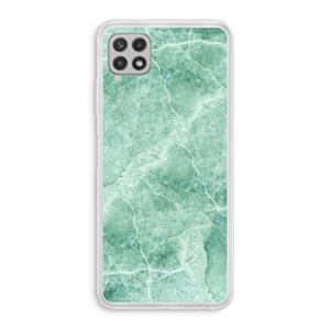 CaseCompany Groen marmer: Samsung Galaxy A22 4G Transparant Hoesje